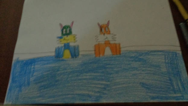 Alex and Billy taking a bath