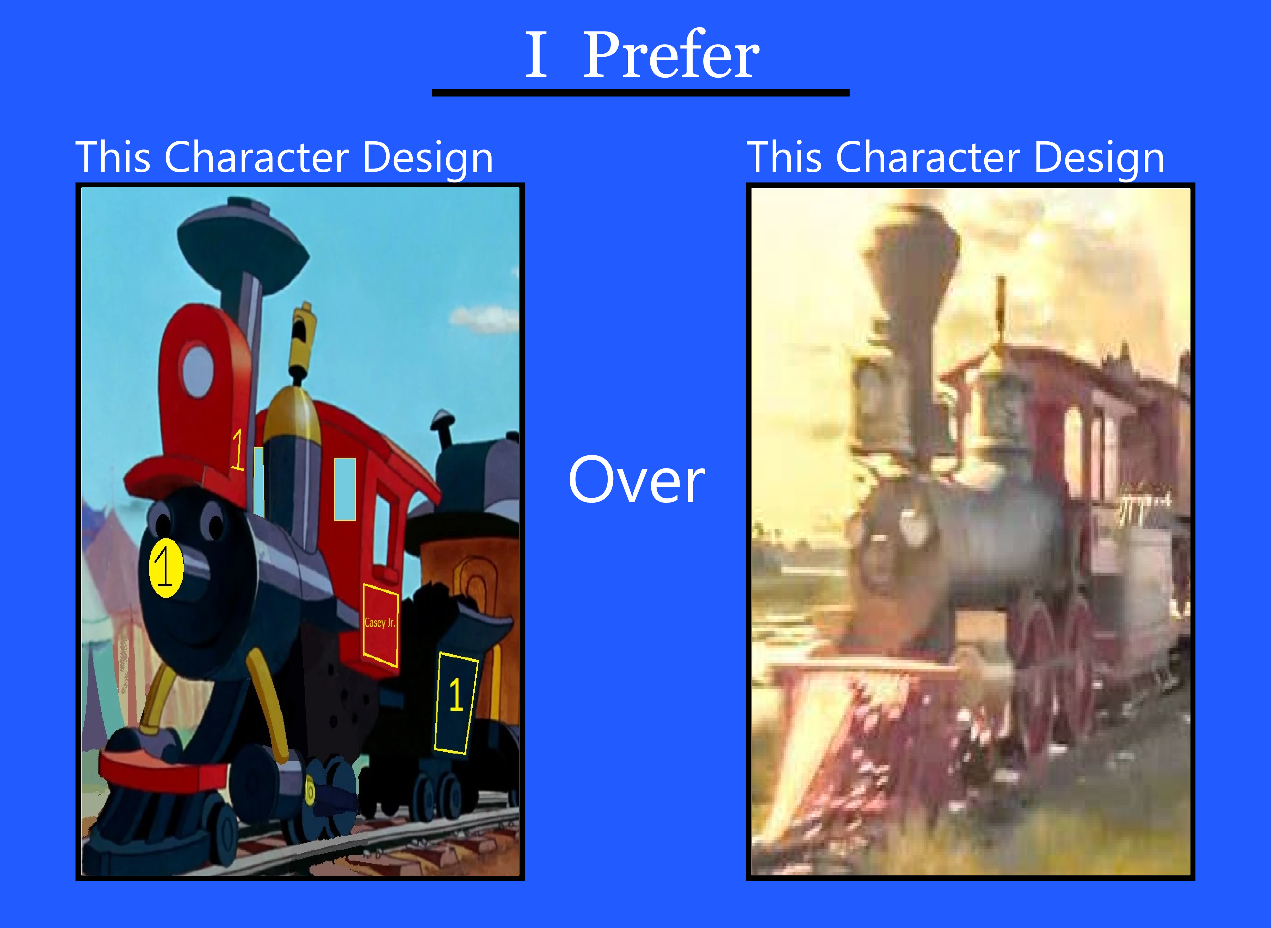 I prefer this Casey Jr over this Casey Jr by TheJaLeonard on DeviantArt