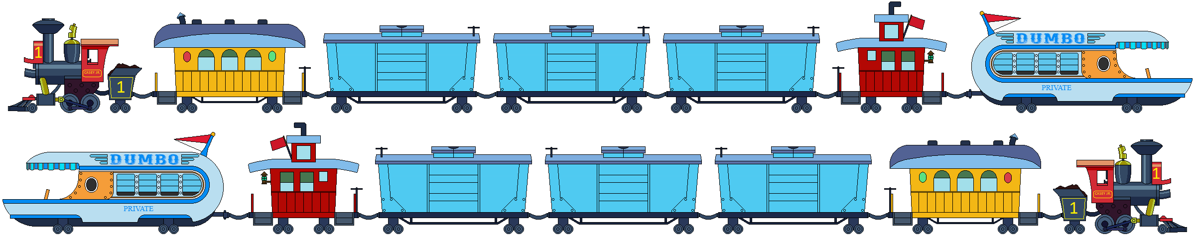 Casey Jr with the WDP circus train (KNG version) by TheJaLeonard on ...