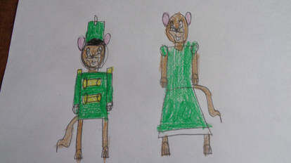 Timothy Q. Mouse and mom wearing green