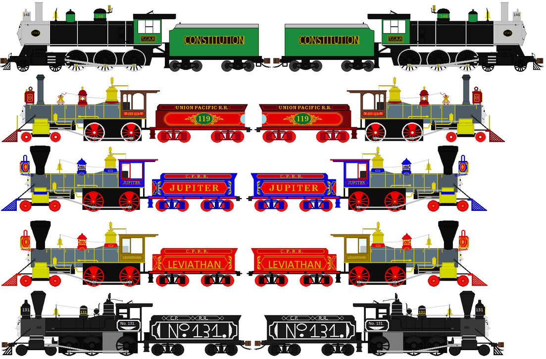Transcontinental railroad engines by TheJaLeonard on DeviantArt