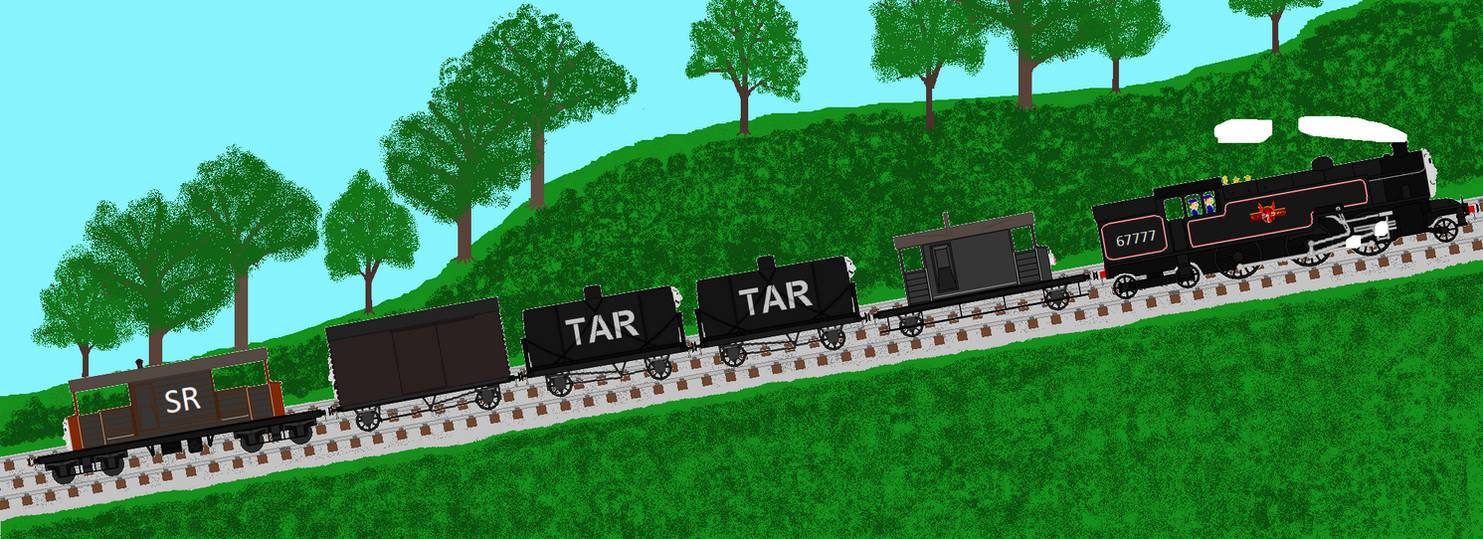 Max pulling a goods train up the hill by TheJaLeonard on DeviantArt