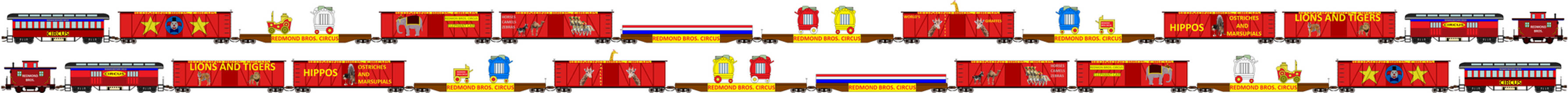 Redmon Bros circus train cars by TheJaLeonard on DeviantArt