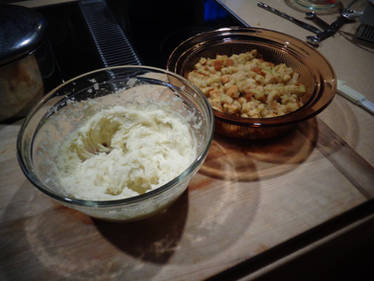 Thanksgiving stuffing and mashed potatoes