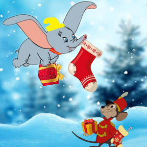 Timothy Q Mouse and Dumbo exchange Christmas gifts