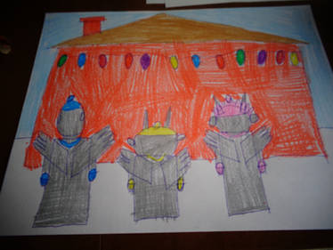 Gargoyles seeing christmas lights