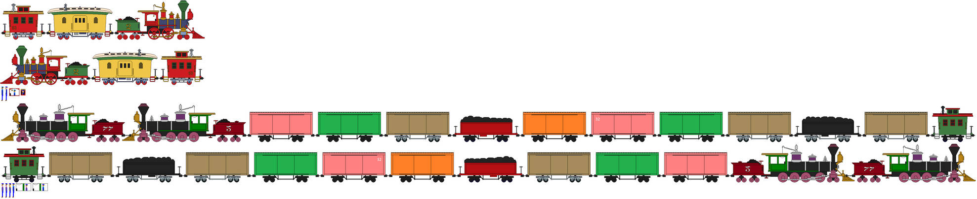 Johnny, Zeb and Zeek with their rolling stocks by TheJaLeonard on ...