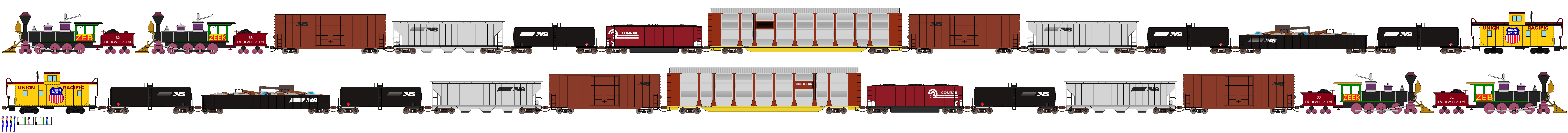 Zeb and Zeek with modern freight train by TheJaLeonard on DeviantArt