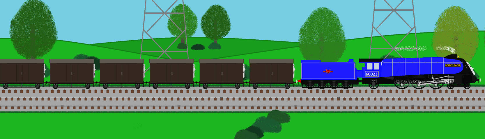 Golden Eagle pulling a fish train