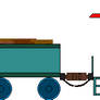 Barrett with train cars