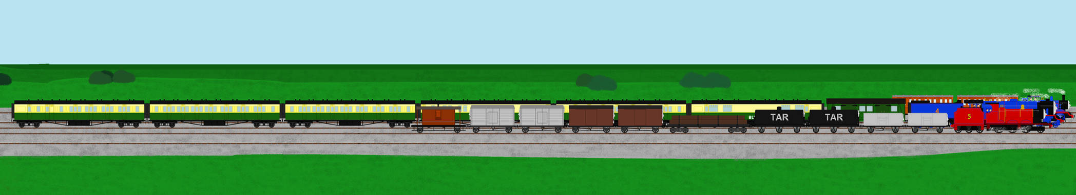 Thomas, Gordon and James' Three Way Battle