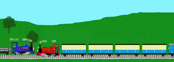 Skarloey and Sir Handel pass