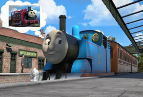 Thomas thinking about Rosie