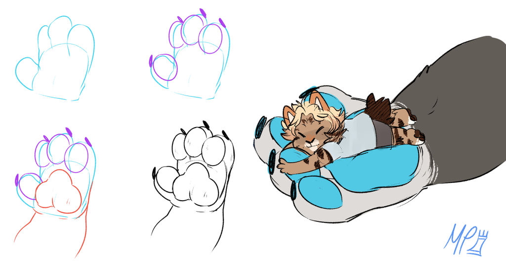 how to draw paws by MajorPiece on DeviantArt