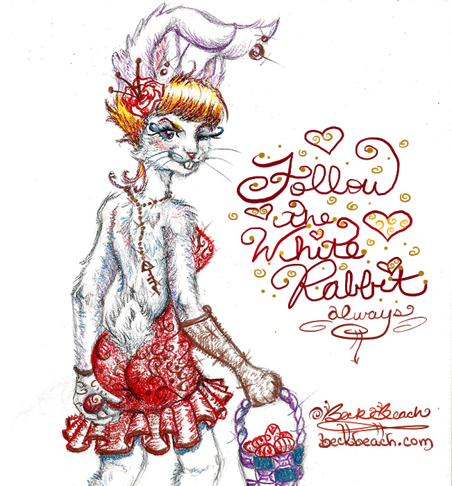 Follow The White Rabbit ( Furry Babe Pin Ups )