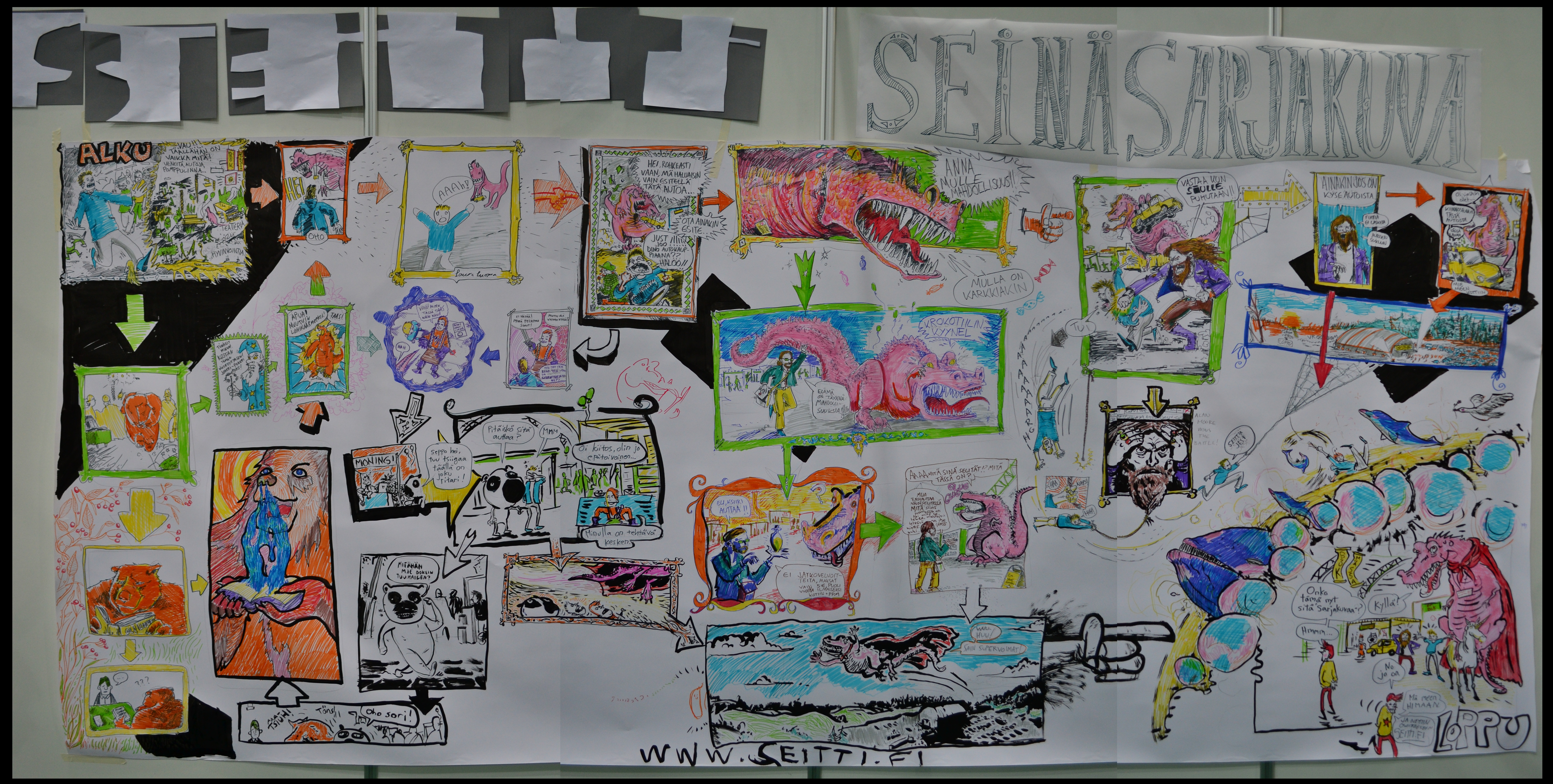 Wall comic made in Vaasa book expo by jampura