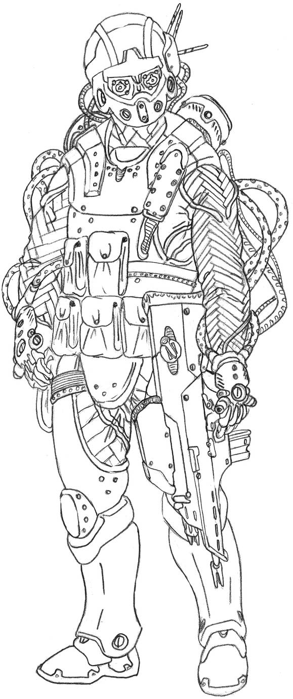 Task Force Ripper Line Drawing Strike trooper by Vietnam90 on DeviantArt