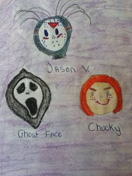 Jason Ghostface and Chucky doodle