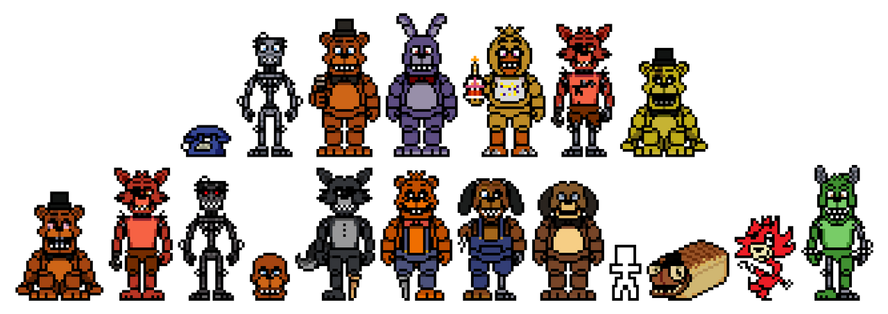 Five Nights at Freddy's 1 sprite collection by Charlotte62403 on DeviantArt