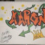 graffiti name  drawing (aaron)