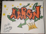 graffiti name  drawing (aaron)