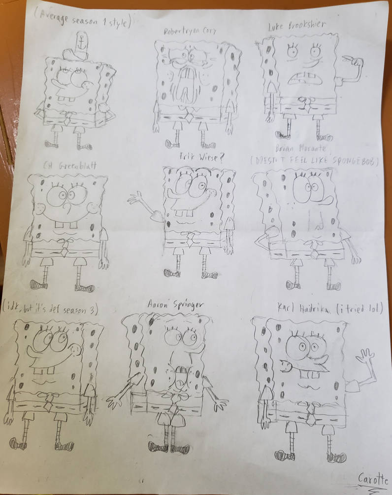 I drew SpongeBob in different art styles from the by bobcarotte on ...