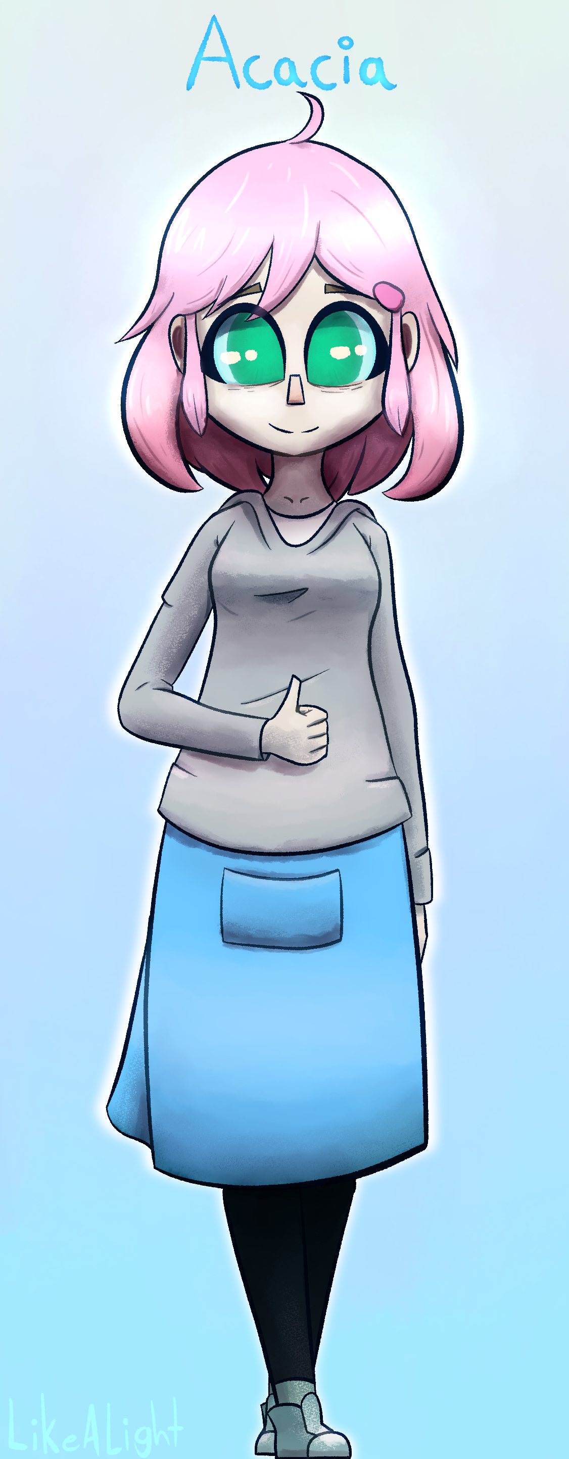 Pink Hair Green Eyes - OC Acacia by LikeALight on DeviantArt Pink Hair Green Eyes - OC Acacia by LikeALight on DeviantArt