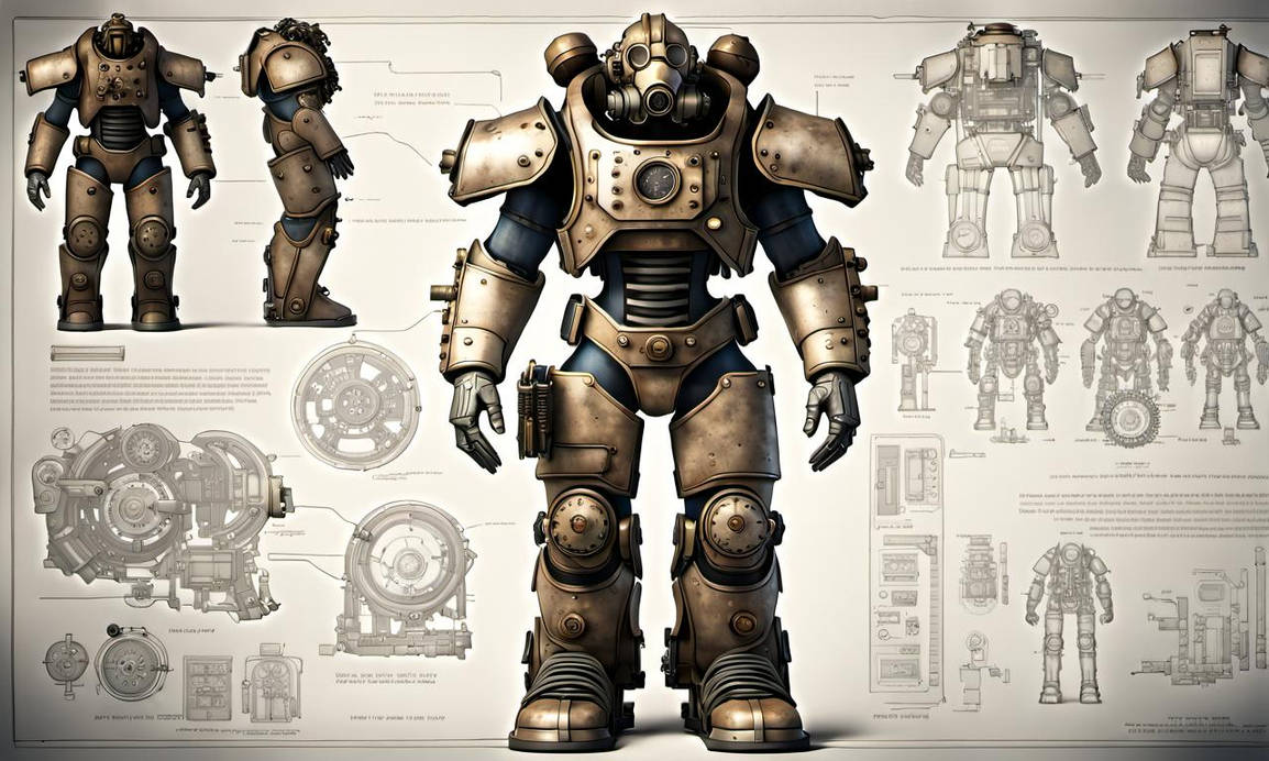Fallout Style Advanced Power Armor steampunk 1 by jimpen1967 on DeviantArt