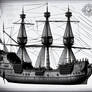 17th Century Warship, Blueprint Style 8