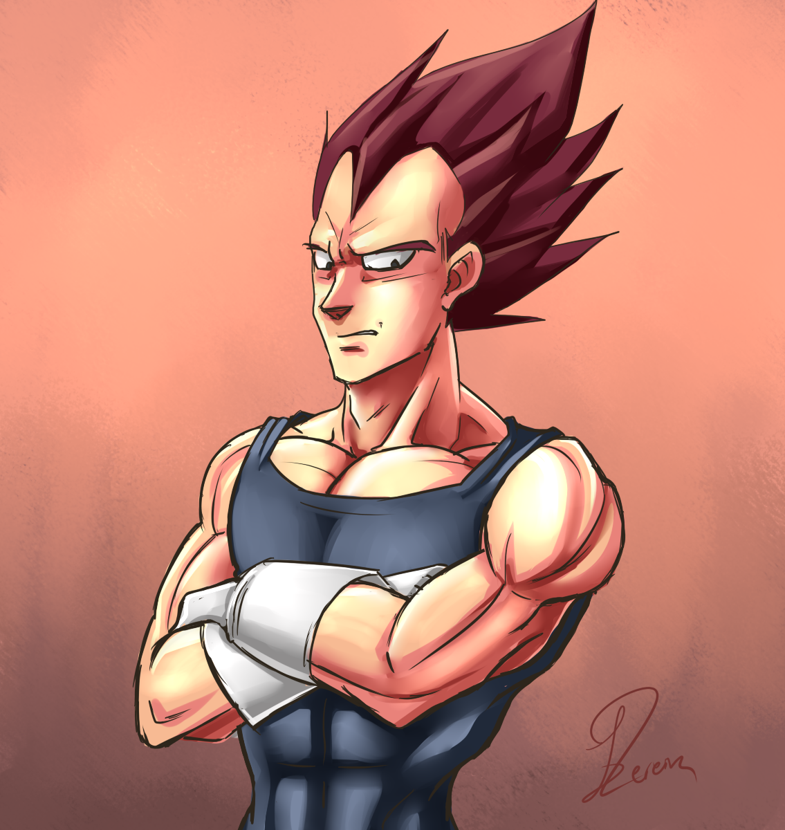 Vegeta colored doodle