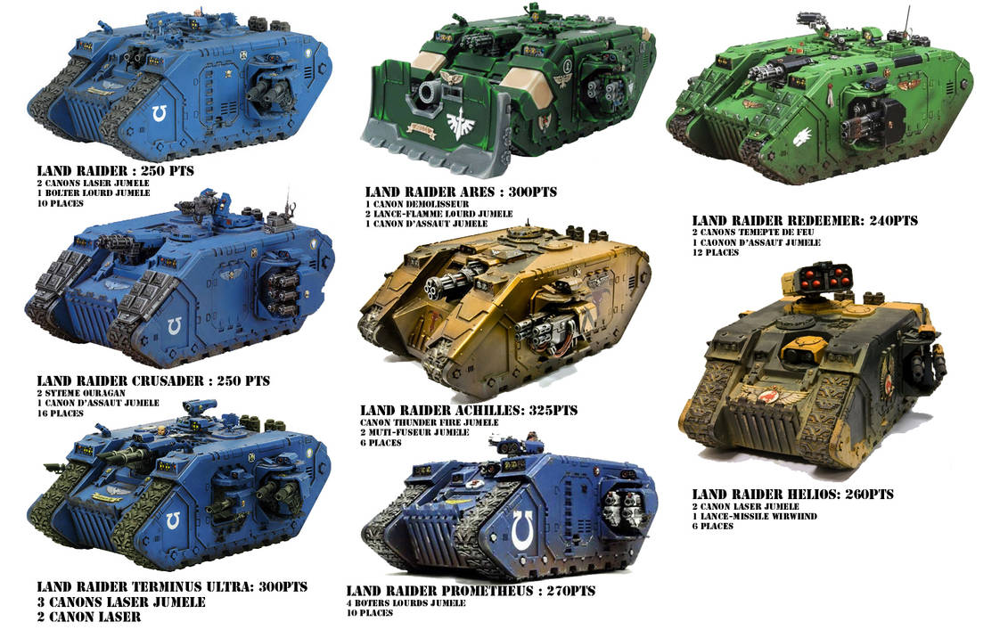 Land Raider Types Evry land Raider Variation by djnnayt on DeviantArt