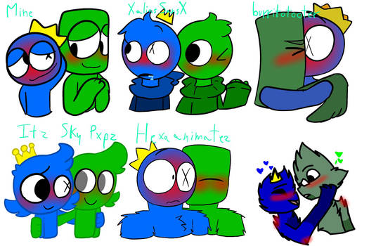 Blue x green, Kiss Meme, rainbow friends roblox, Roblox animation, flipaclip -  in 2023