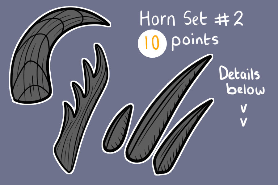 (P2U) Horn Base Set #2 by Cathemeral-Dragon on DeviantArt