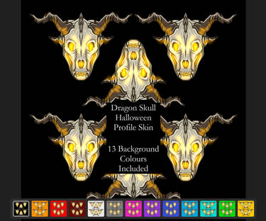 Halloween Dragon Skull Profile Skin (13 Colours)