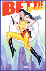 Bettie Page Jet Pack Retro Sci Fi Poster Design