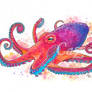 Vibrant Octopus Fine Art Watercolor
