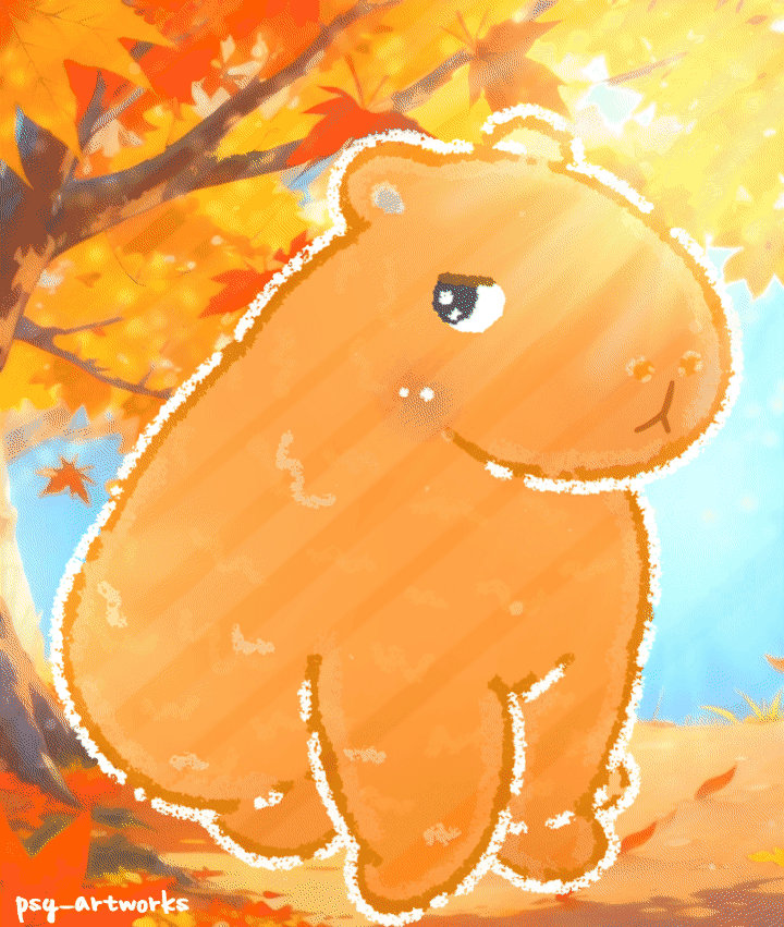 Fall Capybara Capybara fall season by Psy-artworks on DeviantArt