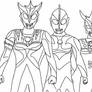 ultraman orb: neos lion with neos and leo