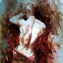study of the back watercolor