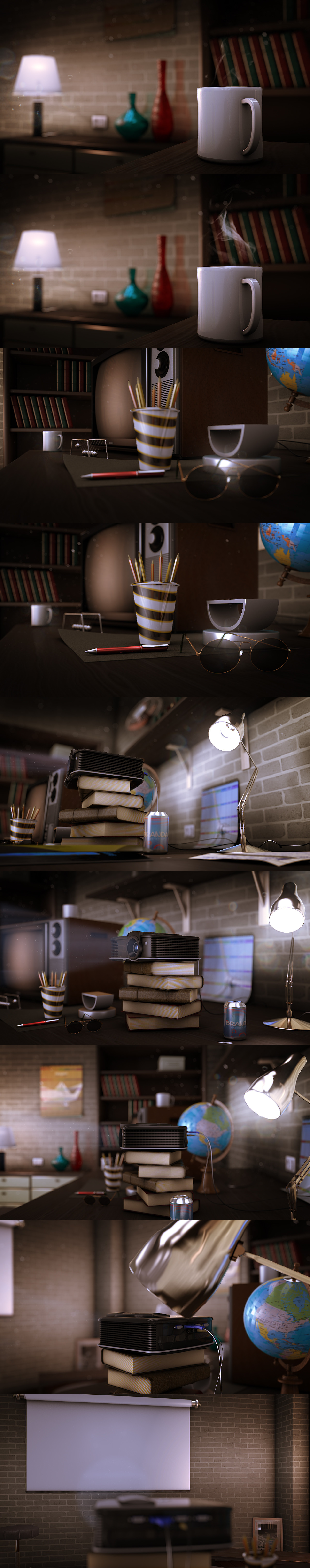 Room with Projector | Still renders