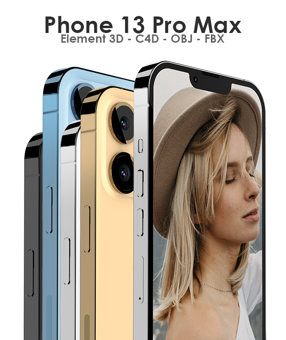 iPhone 15 Pro Max 3D Model for Element 3D & Cinema 4D - 1