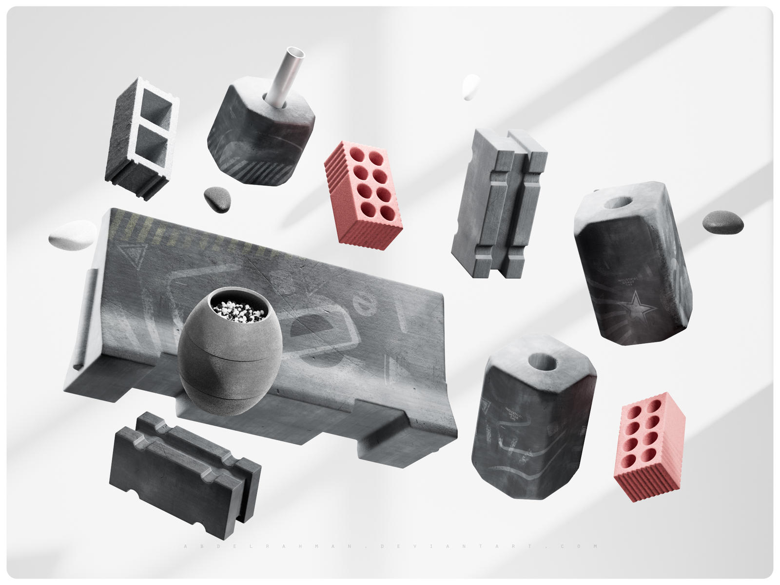 3D Concrete Street Props Pack