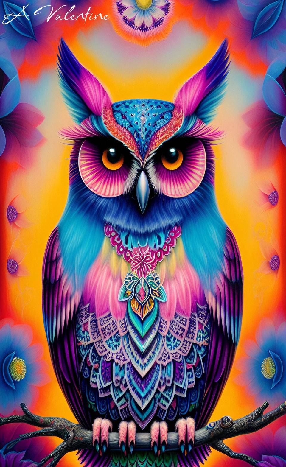 The Lisa Frank Inspired Series) Owl by LadyValsArt1983 on DeviantArt