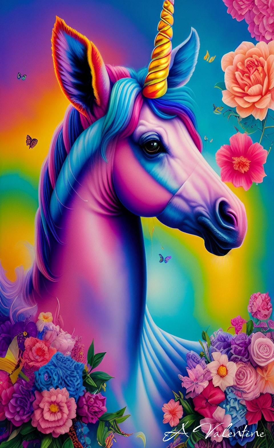 Lisa Frank Inspired Unicorn