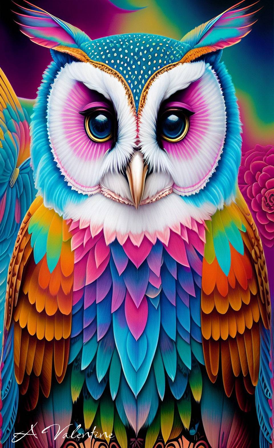 Lisa Frank Inspired Series) Owl by LadyValsArt1983 on DeviantArt