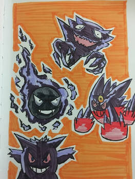 Pokemon Ghastly Evolution Sketch