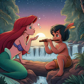 Mowgli plays for Ariel