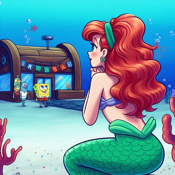 Ariel outside the Krusty Krab