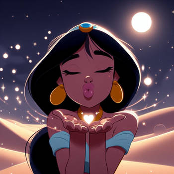 Jasmine blowing a kiss to send her love