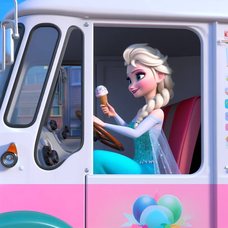 Elsa bought an ice cream truck by FloodUnversed on DeviantArt